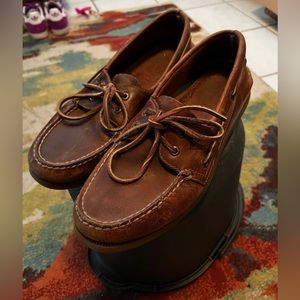 Mens Tan Leather Sperry Boat Shoe Size 9M